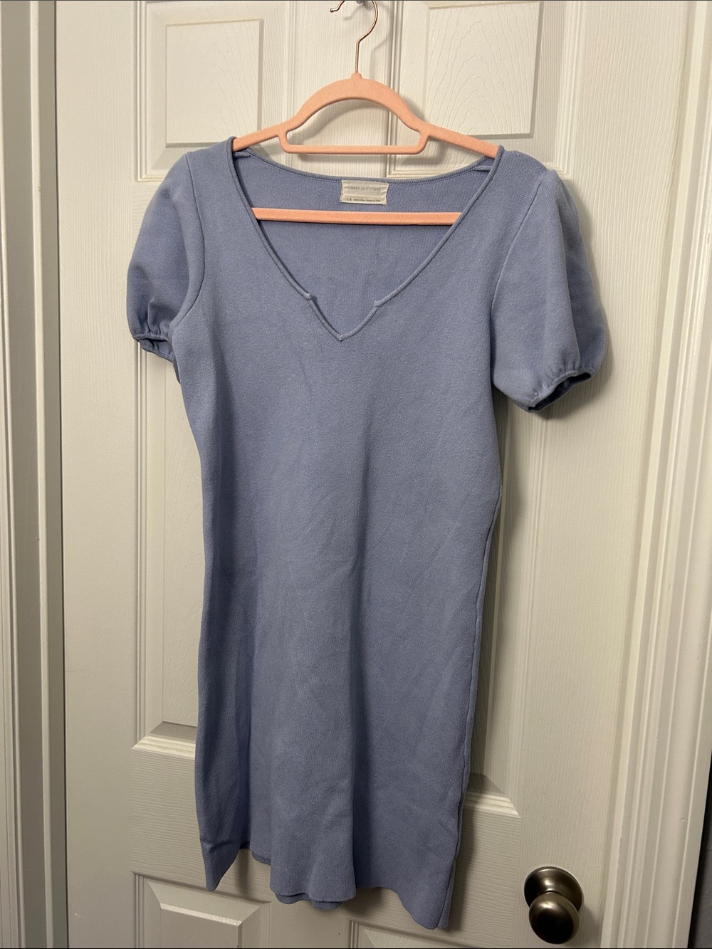 Urban Outfitters Light blue V-Neck Puff Sleeve Mini Dress